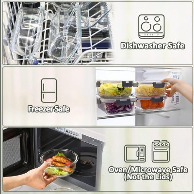 24-Piece Glass Food Storage Set – Airtight, Oven & Microwave Safe - Image 9
